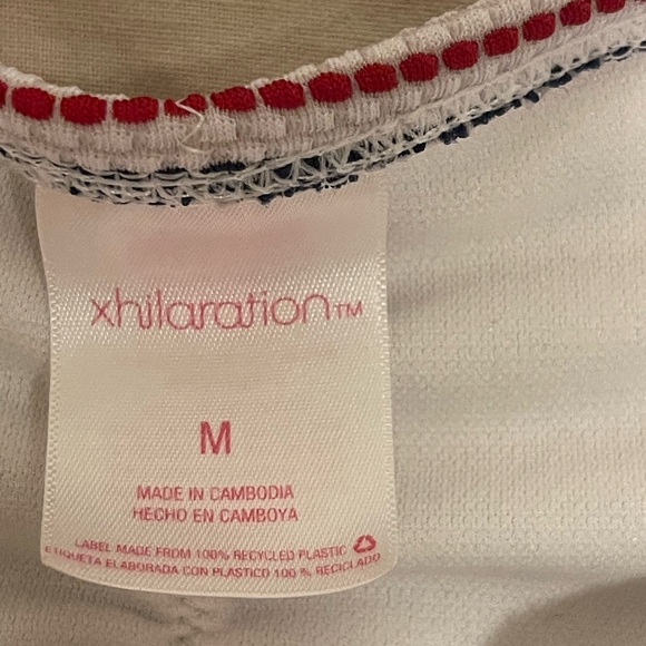 Xhilaration Navy, White & Red Striped swim suit - Picture 9 of 11